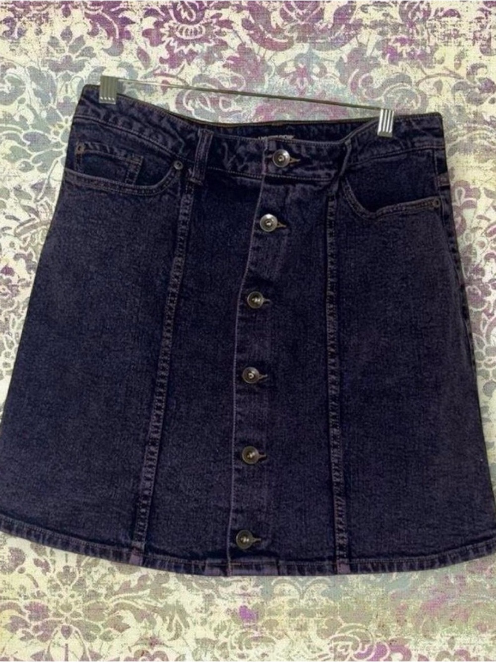 Indie Punk Hot Topic Purple Denim Pencil Skirt L Grunge Goth Alt Emo Mori Chic